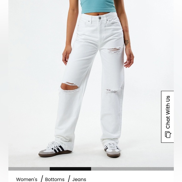 Pac Sun 90s boyfriend jeans - white size 27 - Picture 1 of 4